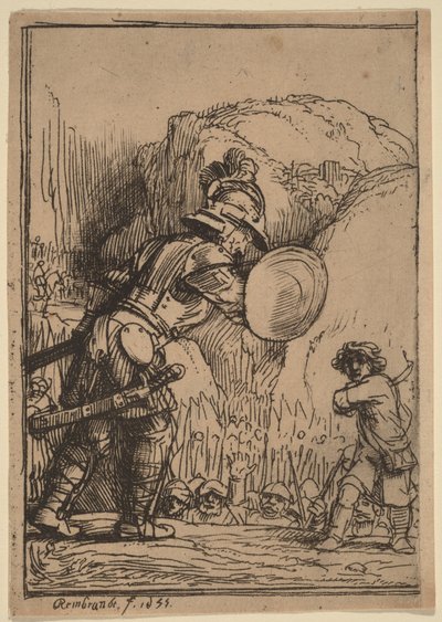 David and Goliath by Rembrandt van Rijn