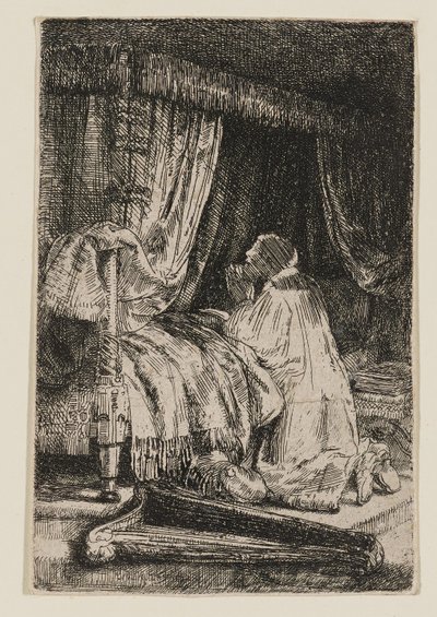 David in Prayer by Rembrandt van Rijn