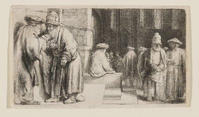 Jews in a Synagogue by Rembrandt van Rijn