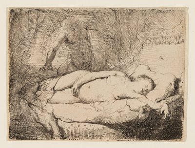 Jupiter and Antiope: Smaller Plate by Rembrandt van Rijn