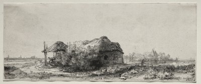 Landscape with a Cottage and Hay Barn: Oblong by Rembrandt van Rijn