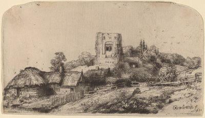 Landscape with a Square Tower by Rembrandt van Rijn