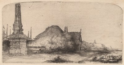 Landscape with an Obelisk, c. 1650 by Rembrandt van Rijn