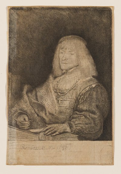 Man at Desk, Wearing Cross and Chain by Rembrandt van Rijn