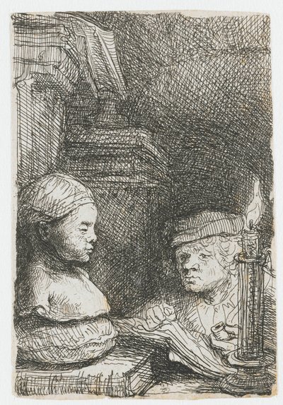 Man Drawing from a Cast by Rembrandt van Rijn