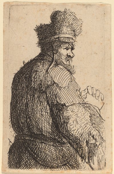 Old Man Seen from Behind, Profile to Right by Rembrandt van Rijn