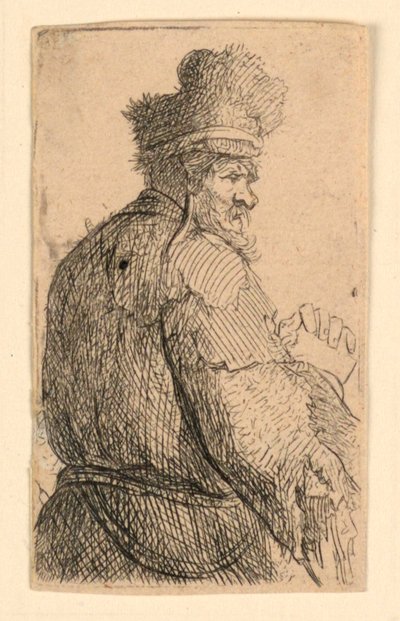 Old Man Seen from Behind, Profile to Right: Half Figure by Rembrandt van Rijn