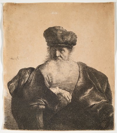 Old Man with Beard, Fur Cap and Velvet Cloak by Rembrandt van Rijn