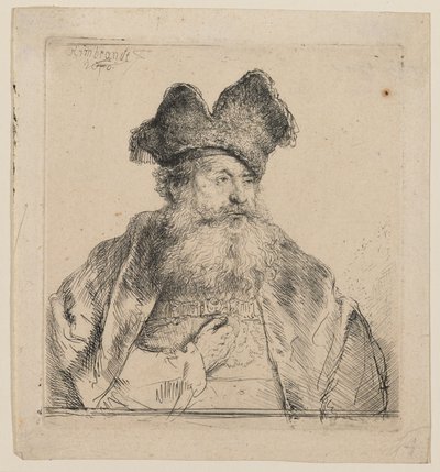 Old Man with a Divided Fur Cap by Rembrandt van Rijn