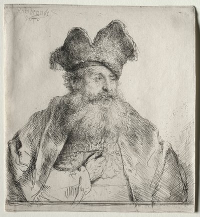 Old Man with a Divided Fur Cap by Rembrandt van Rijn