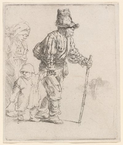 Peasant Family on the Tramp by Rembrandt van Rijn