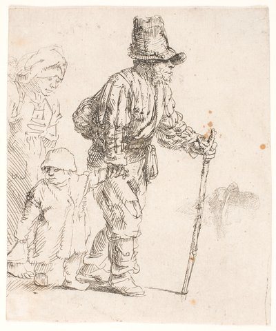Peasant Family on the Tramp by Rembrandt van Rijn
