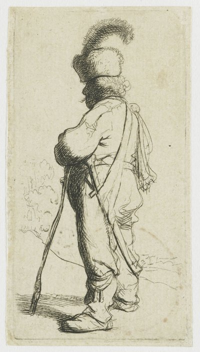 Polander Leaning on a Stick by Rembrandt van Rijn