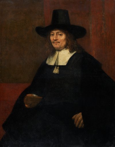 Portrait of a Man in a Tall Hat by Rembrandt van Rijn