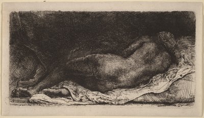 Reclining Female Nude by Rembrandt van Rijn