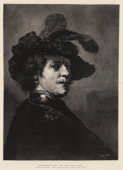 Rembrandt as an Officer by Rembrandt van Rijn