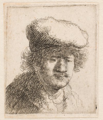 Rembrandt with Cap Pulled Forward: Bust by Rembrandt van Rijn
