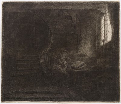 Saint Jerome in a Dark Chamber by Rembrandt van Rijn
