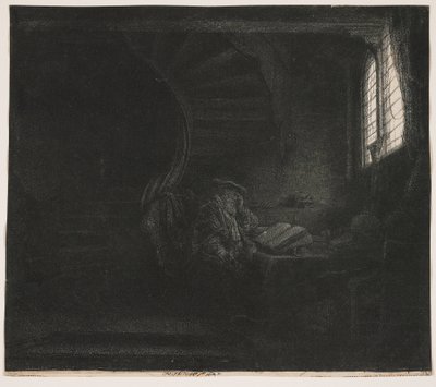Saint Jerome in a Dark Chamber by Rembrandt van Rijn