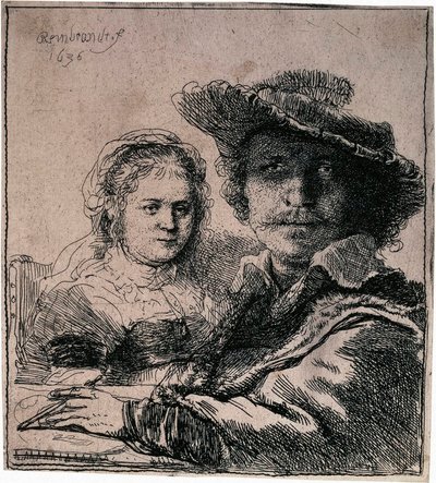 Self-Portrait with Saskia, 1636 by Rembrandt van Rijn