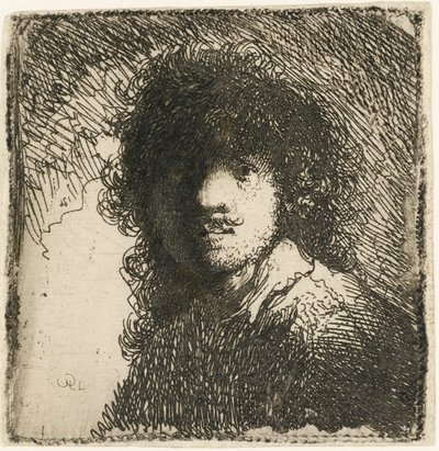 Self-portrait bare-headed: bust by Rembrandt van Rijn
