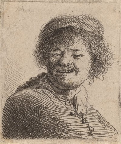Self Portrait in a Cap Laughing, 1630 by Rembrandt van Rijn