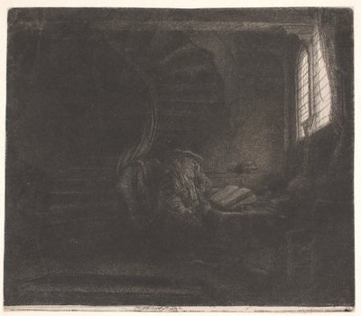 St. Jerome in a Dark Chamber by Rembrandt van Rijn