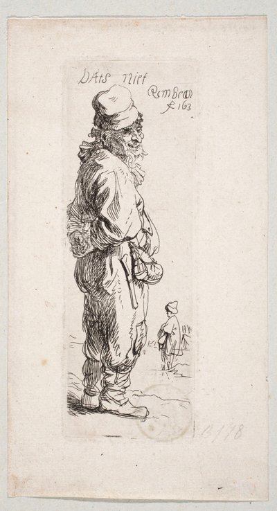 Standing Peasant Turned Right "DatS niet" by Rembrandt van Rijn