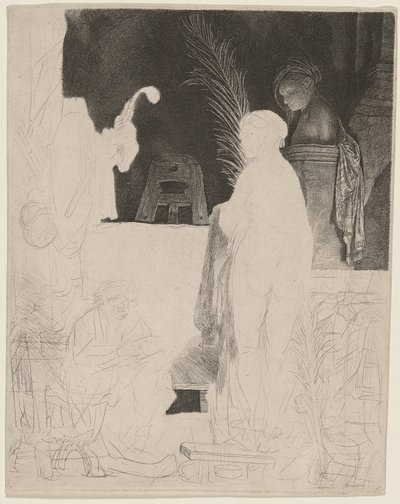 The Artist Drawing from the Model by Rembrandt van Rijn