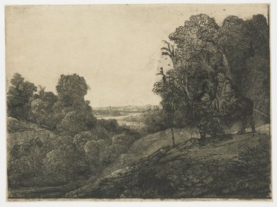 The Flight into Egypt, on a Plate by Segers by Rembrandt van Rijn