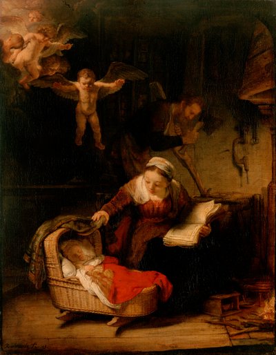 The Holy Family with Angels by Rembrandt van Rijn