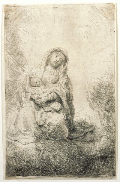 The Virgin and Child in the Clouds by Rembrandt van Rijn
