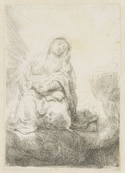 The Virgin and Child in the Clouds by Rembrandt van Rijn