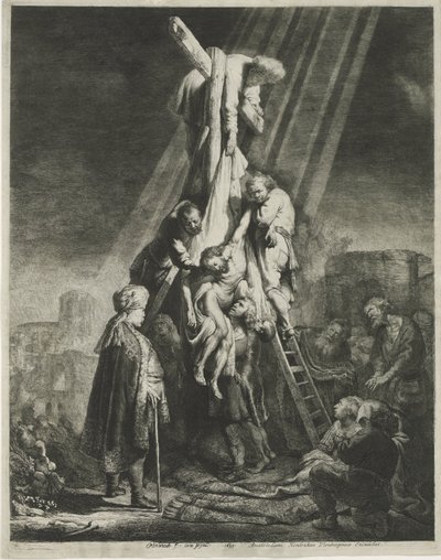 The Descent from the Cross: Second Plate by Rembrandt van Rijn