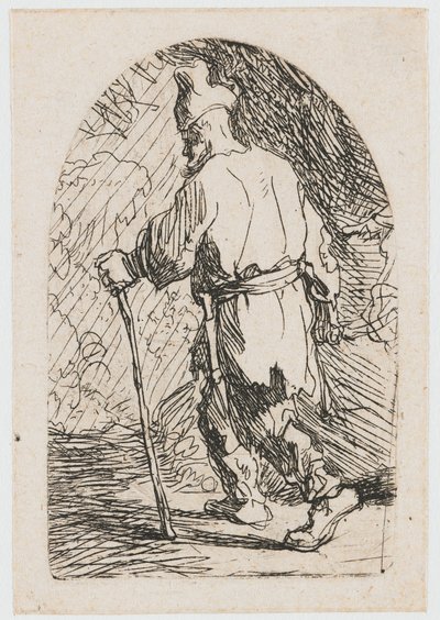 The Flight into Egypt: A Sketch: St Joseph by Rembrandt van Rijn