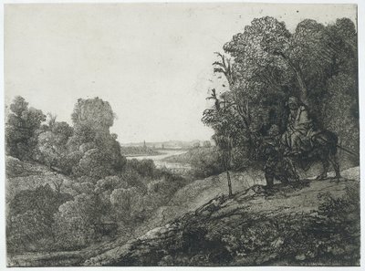 The Flight into Egypt (altered plate from Seghers) by Rembrandt van Rijn