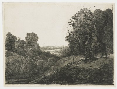 The Flight into Egypt (altered plate from Seghers) by Rembrandt van Rijn