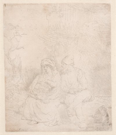The Rest on the Flight by Rembrandt van Rijn