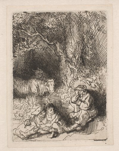 The Sleeping Herdsman by Rembrandt van Rijn