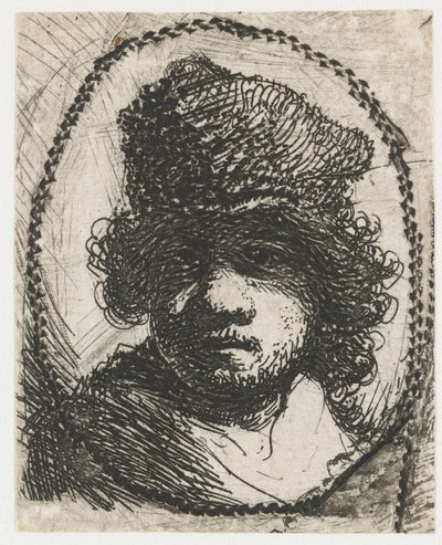 Self-Portrait with Fur Hat by Rembrandt van Rijn