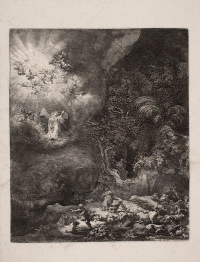 Annunciation to the Shepherds by Rembrandt van Rijn