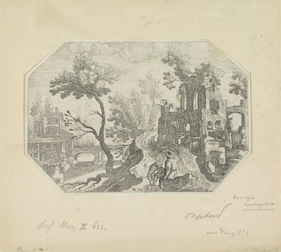 Landscape with Ruin by Remigio Cantagallina