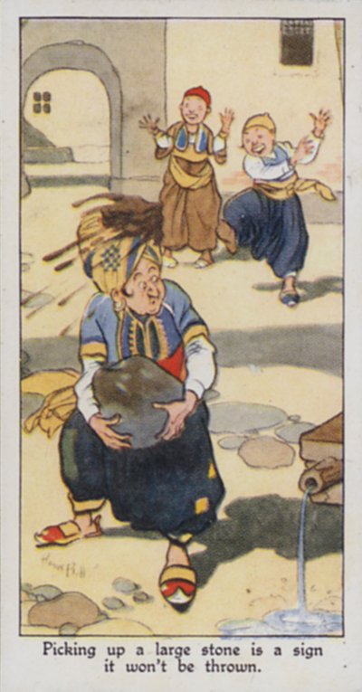 Eastern Proverb: Picking up a large stone is a sign it won
