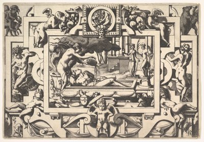 Medea Pours a Magic Potion over Jason by Rene Boyvin