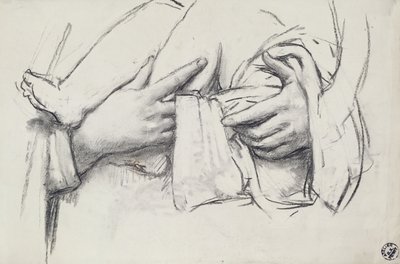 Study of the hand for Our Lady of Morienval in Oise, France by René François Xavier Prinet
