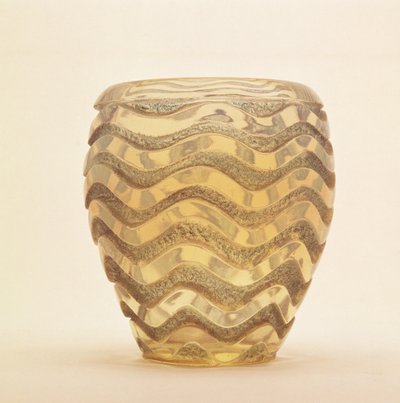 Heavy Moulded Vase with Wave Design in Polished Relief by Lalique, c.1902 by Rene Jules Lalique
