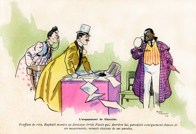 The commitment of Chocolat by the director of the Nouveau Cirque de Paris - clowns duo of George Footitt by Rene Vincent