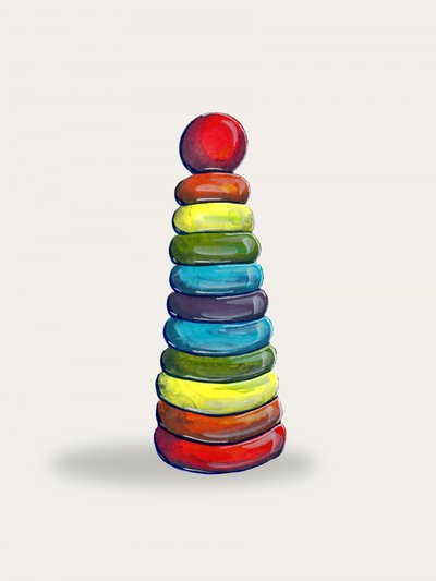 Colorful Stacking Rings by Renee Machan Cottagecore Artist