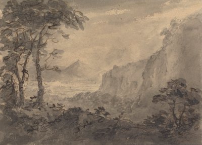 Mountainous Landscape with Trees - High Crags to the Right by Rev. William Gilpin