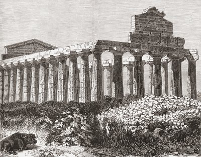 Temple at Paestum, Italy in the Late 19th Century by Reverend Samuel Manning
